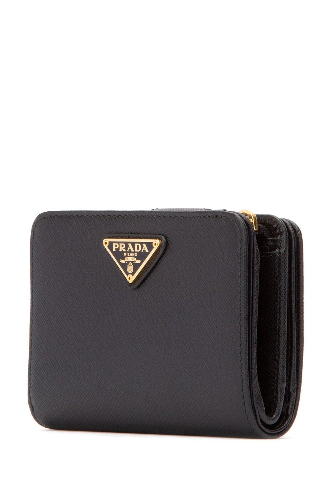 Textured Leather Medium Wallet with Flap Closure