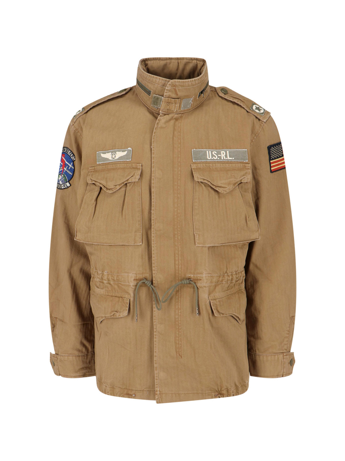 Structured Brown Jacket With Front Zipper And Functional Pockets