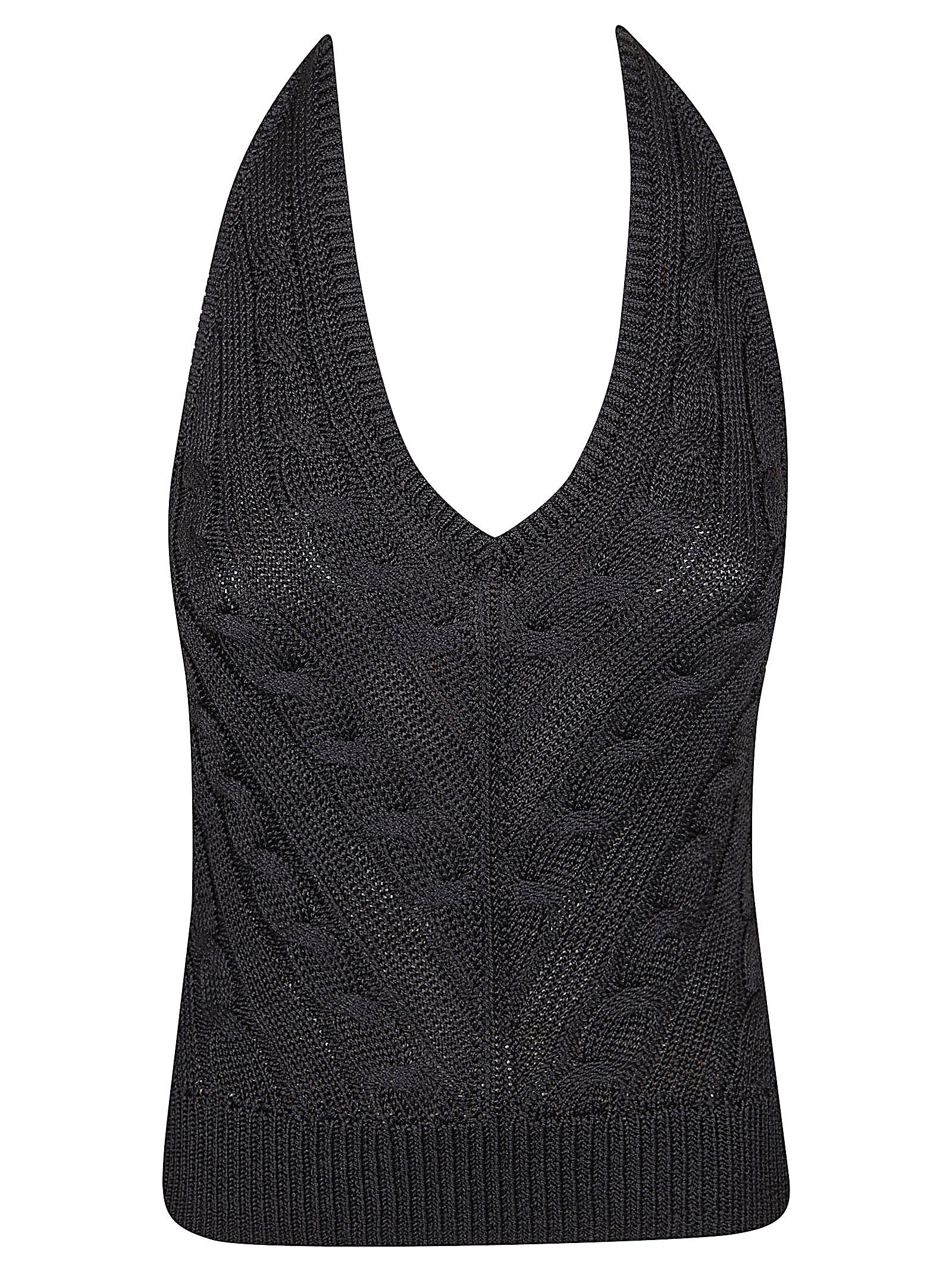 Sleeveless Halter-Style Knit Top