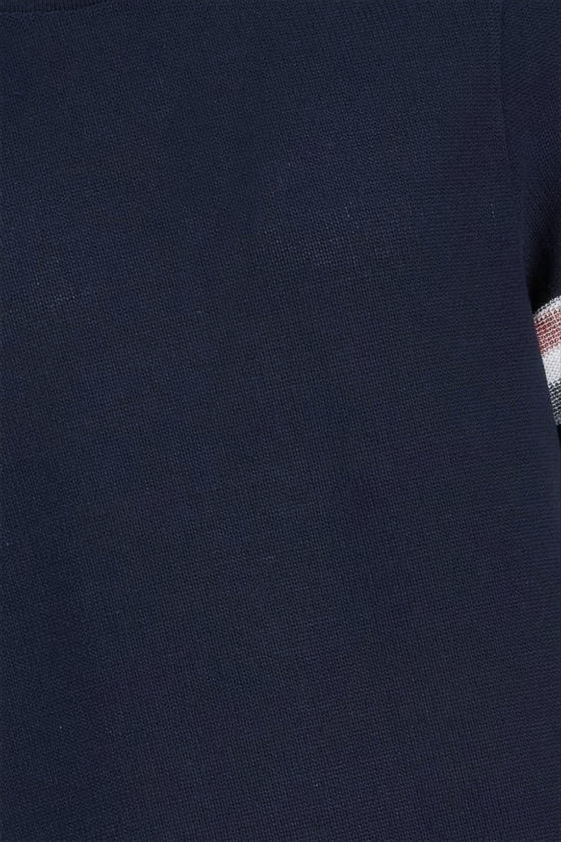 Short-Sleeved Black T-Shirt with Striped Detailing