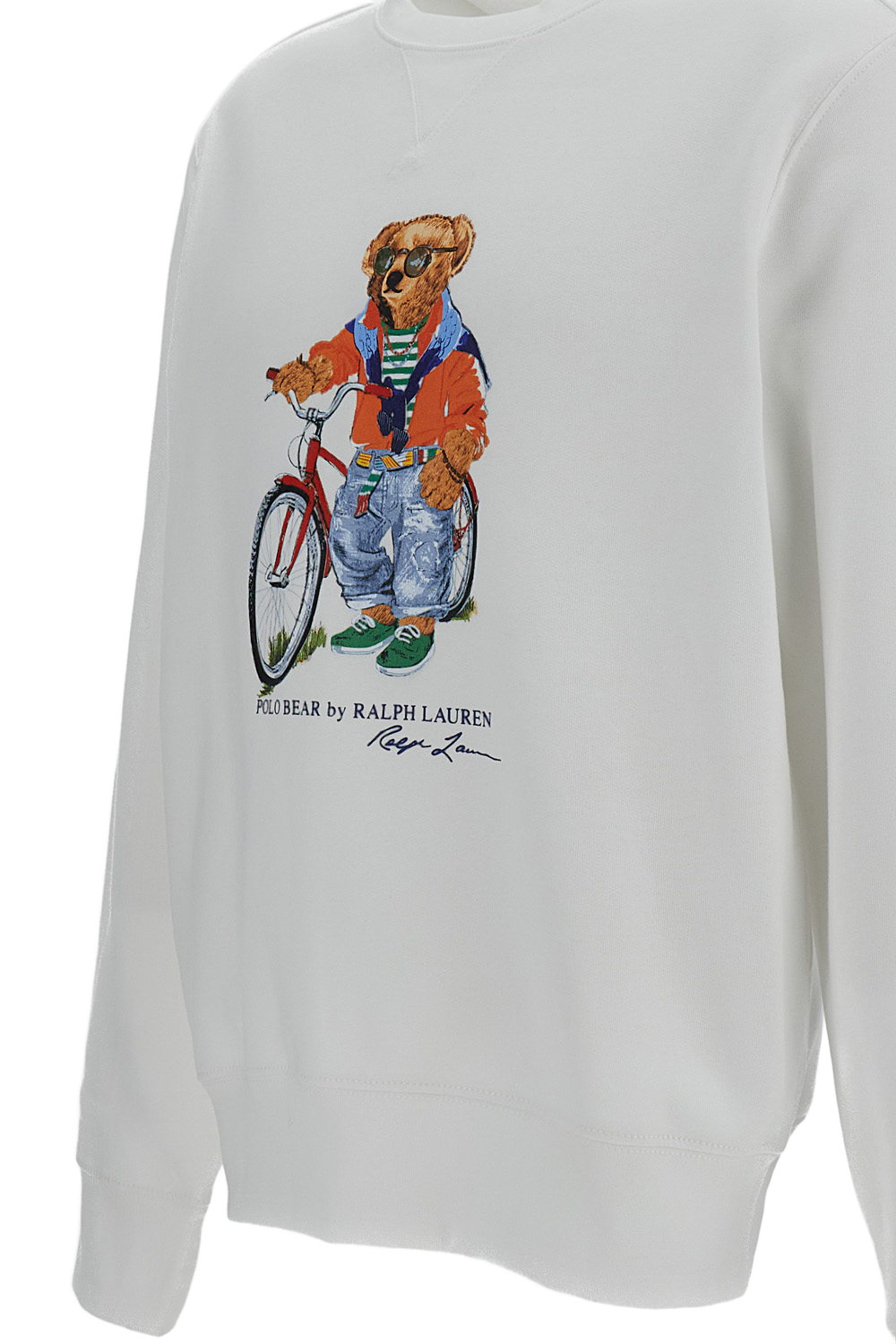 White Printed Crewneck Sweatshirt