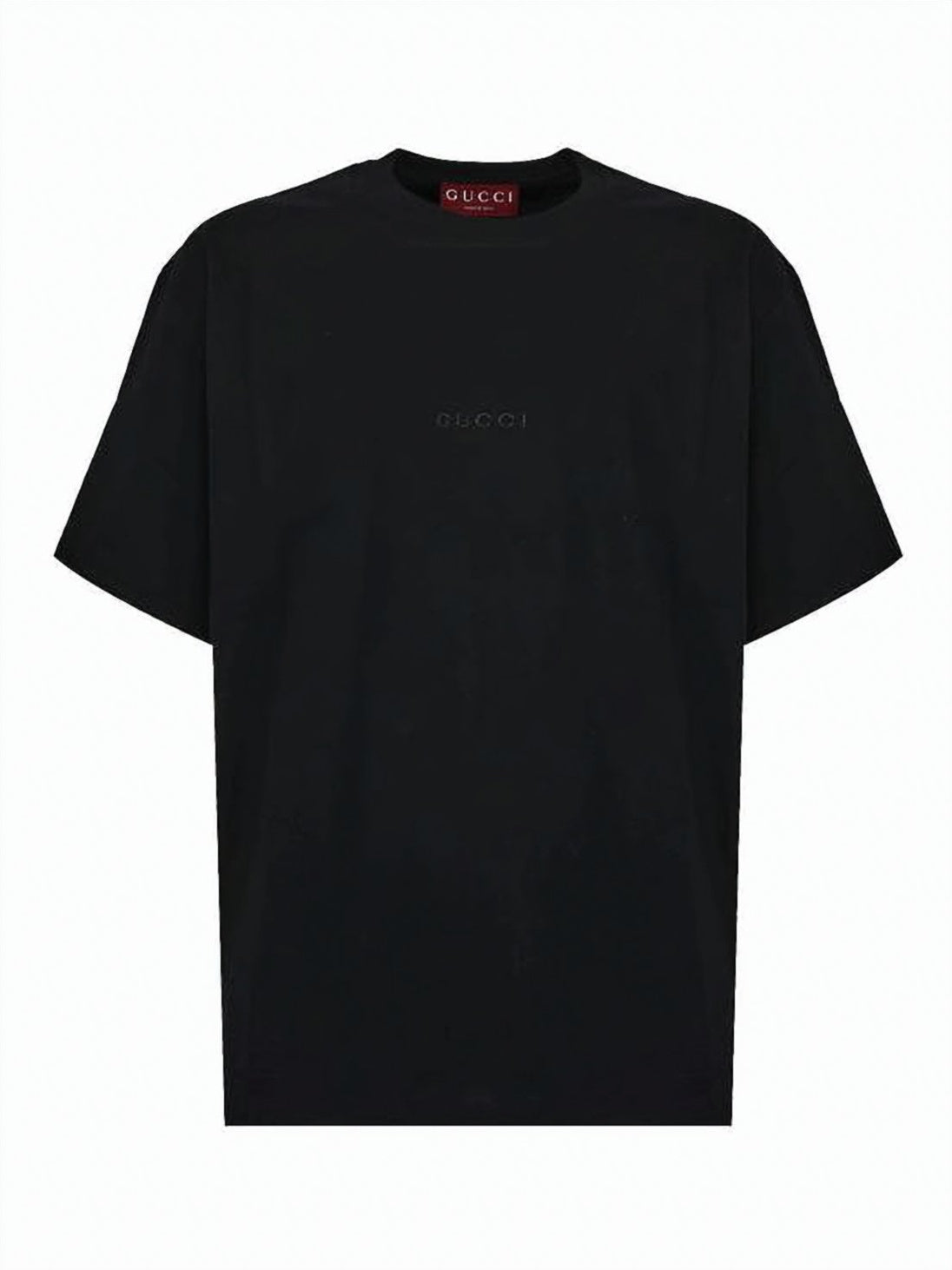 Black Cotton Tee With Tonal Logo