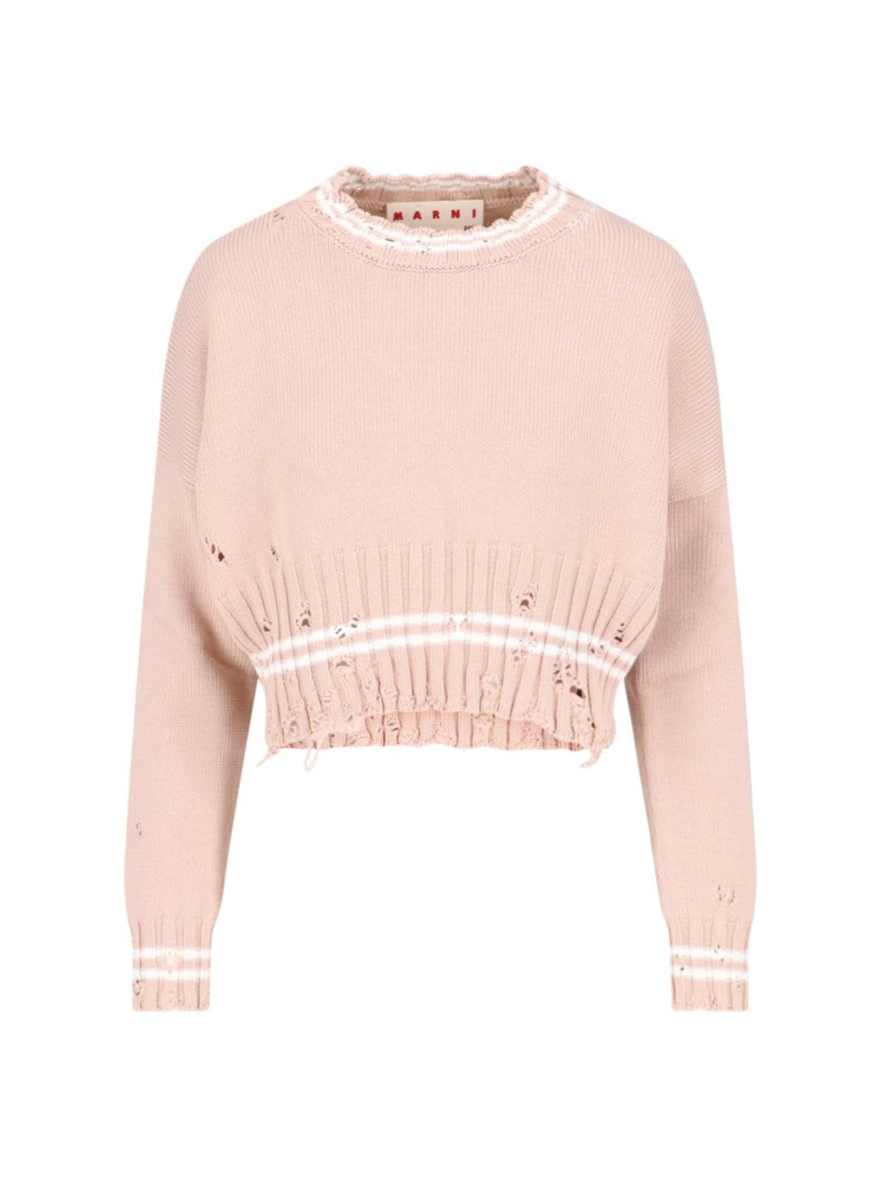 Crop Crewneck Sweater – Pink