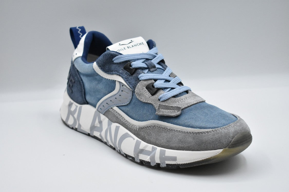 Sneakers In Grey-Indigo With Laced Closure