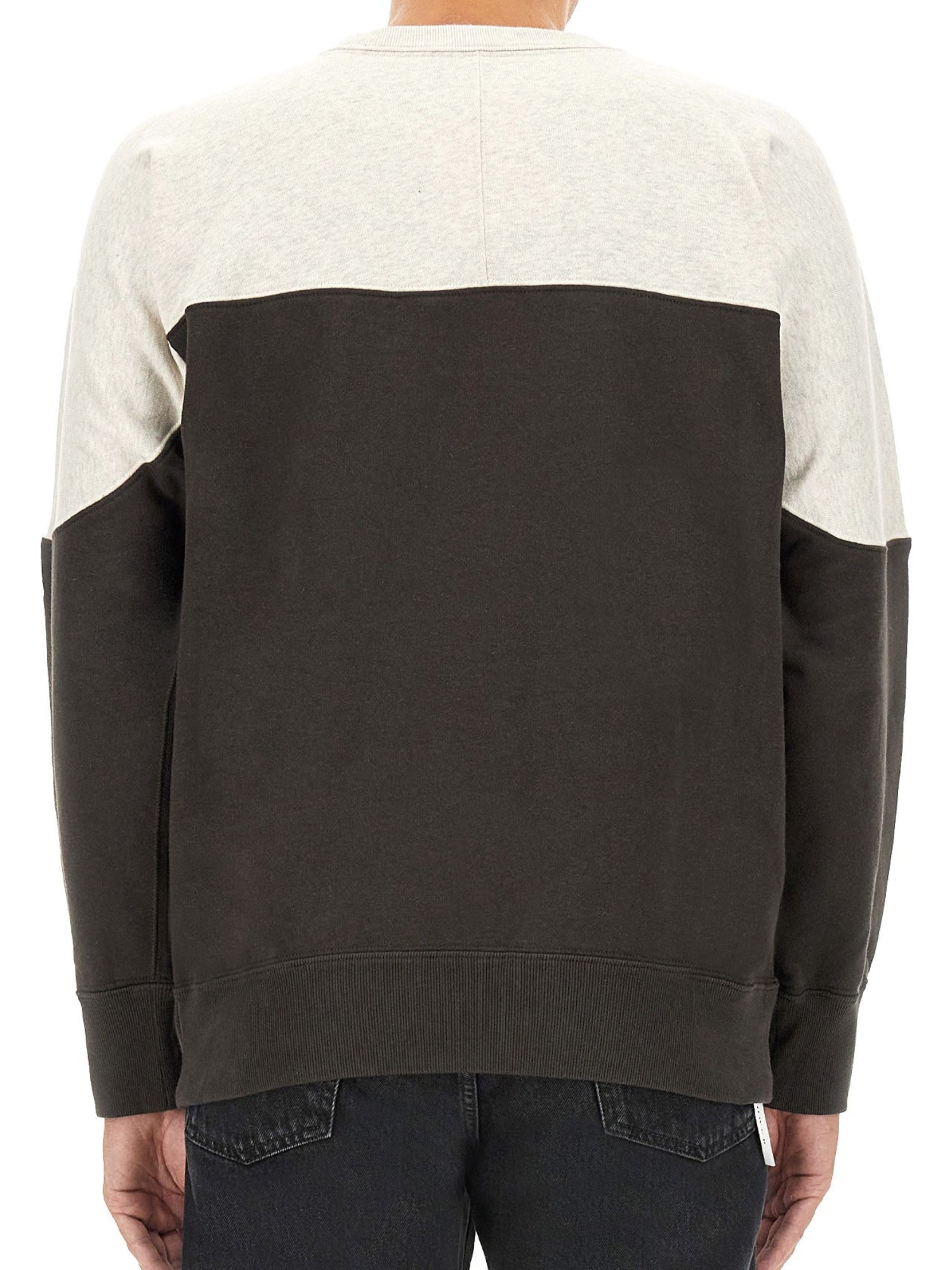 Two-Tone Long-Sleeve Sweatshirt with Bold Logo