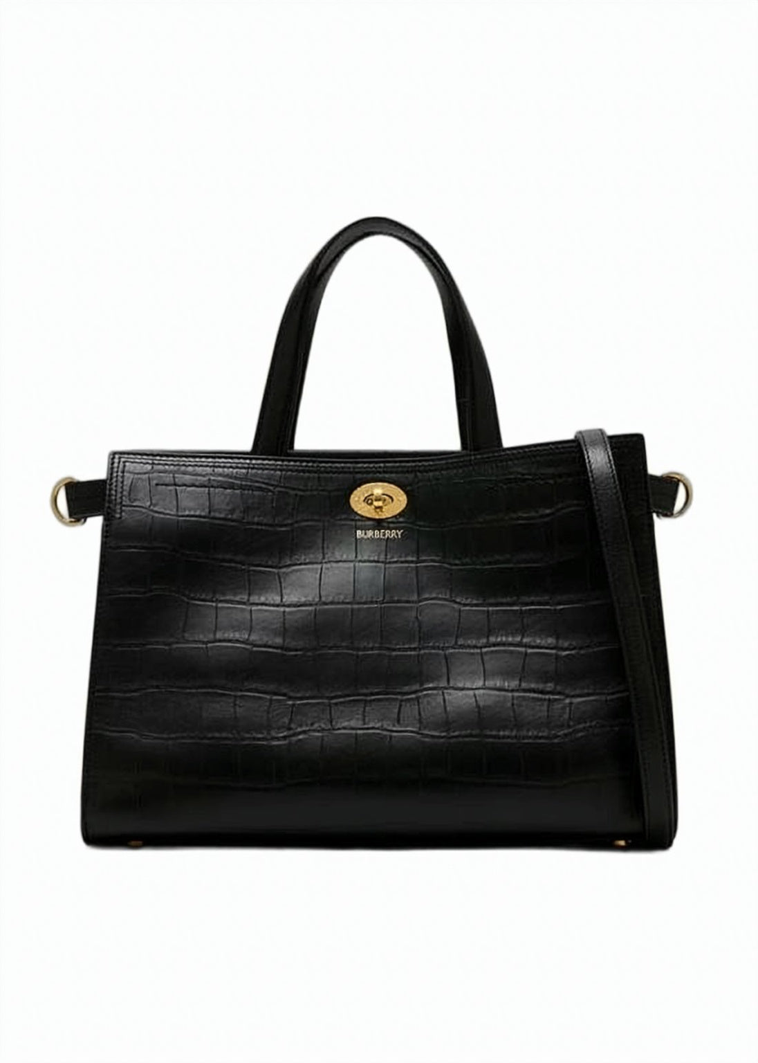 Rectangular Black Lambskin Tote Bag