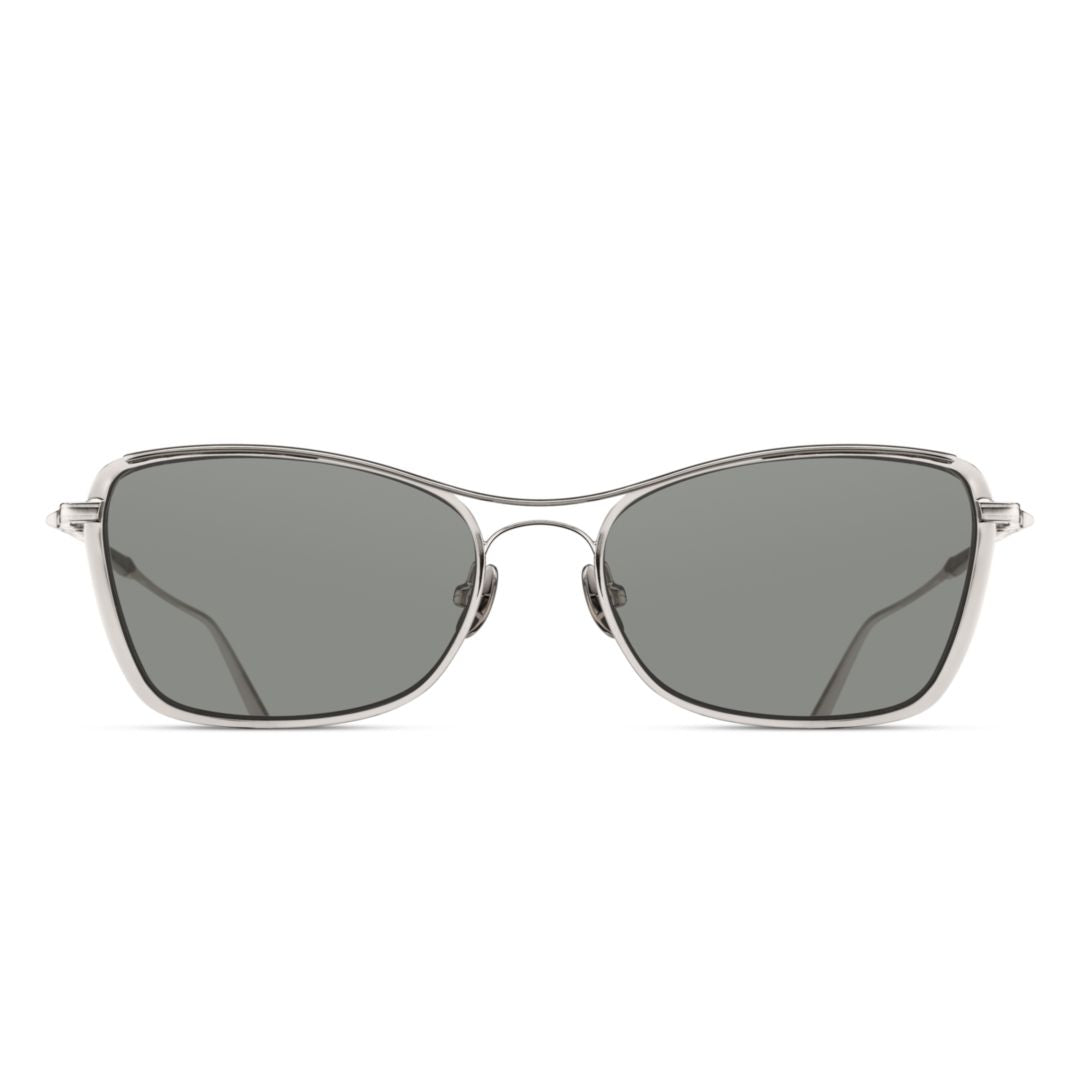 M3147.Sg Rectangular Metal Sunglasses with Curved Arms