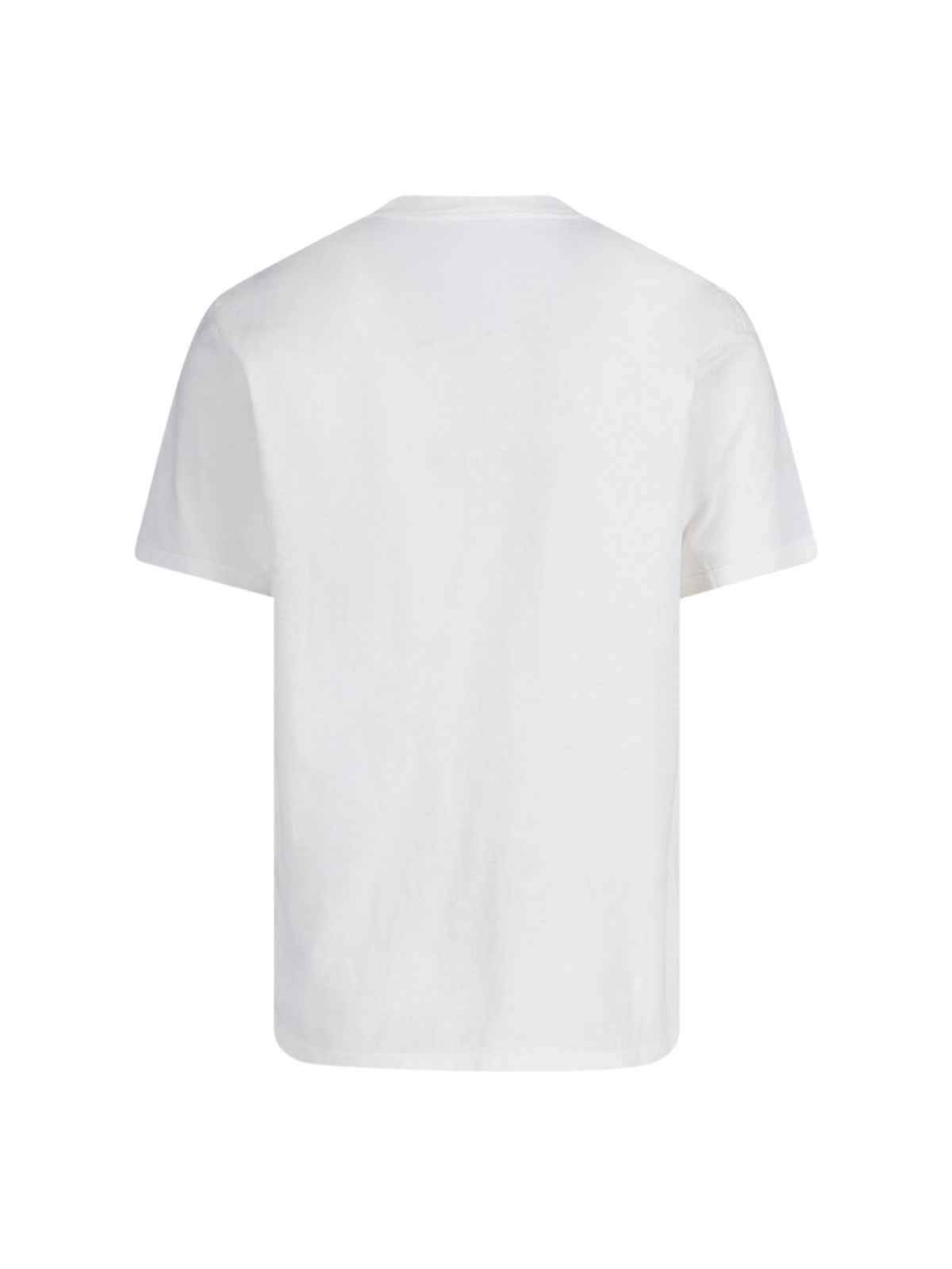 White Ribbed Neckline Chest Pocket T-Shirt
