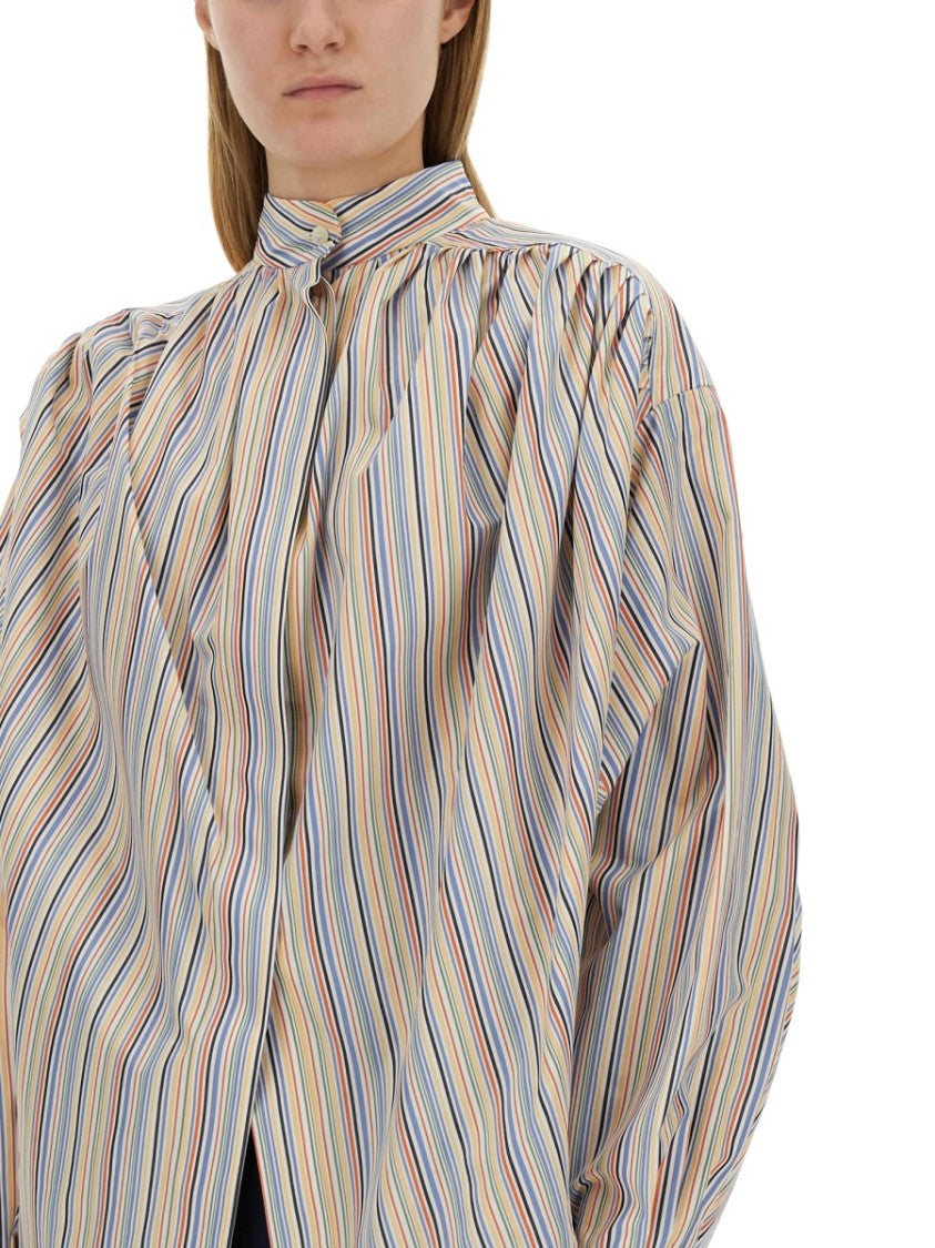 Stripe-Pattern Blouse