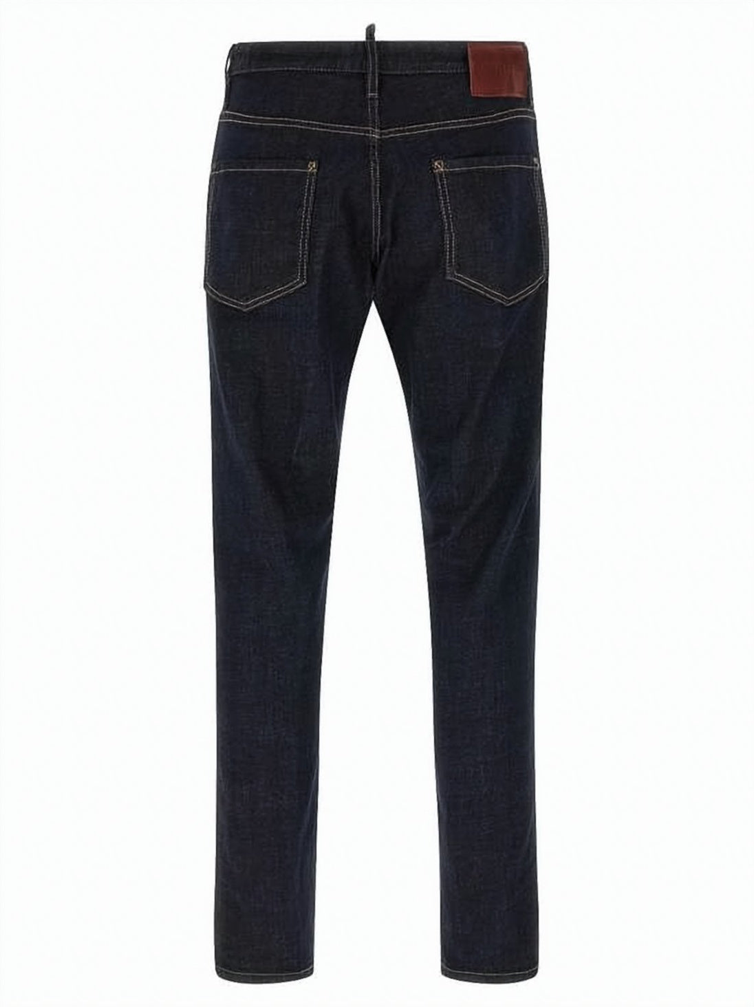 Straight-Leg Denim Pants with Dark Indigo Wash