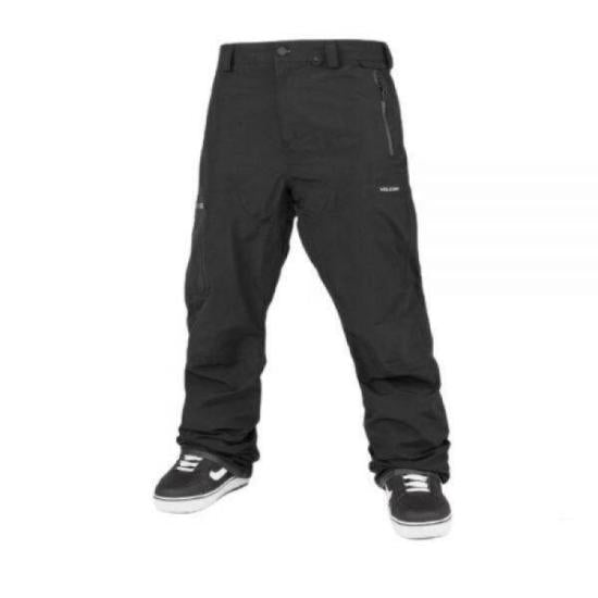 Minimalist Black Straight Pants with Zippered Pocket and Relaxed Fit