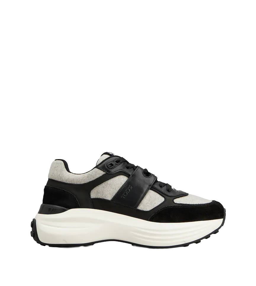 Contemporary Lace-Up Sneakers With Wool