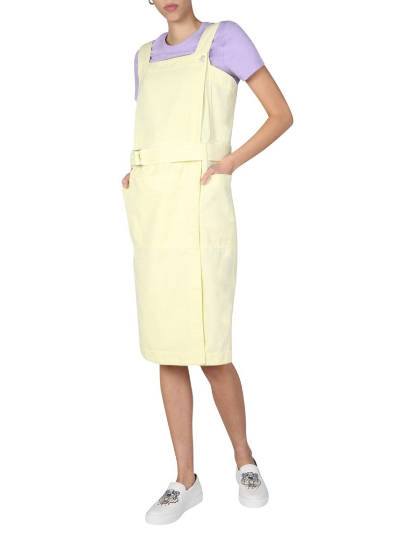 Straight Neck Midi Dress