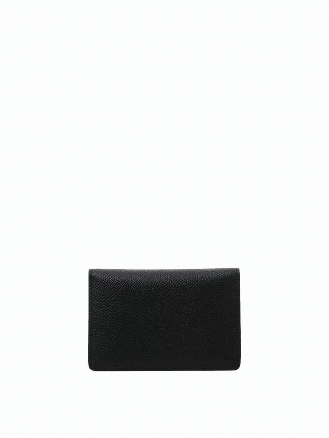 Textured Calf Leather Bifold Card Wallet