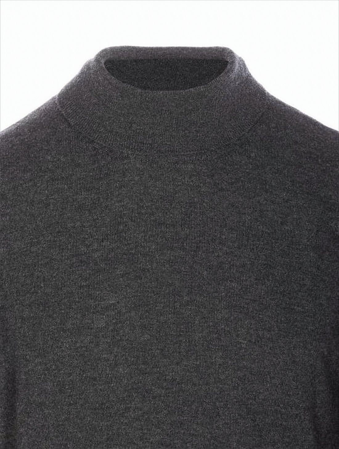 Two-Tone Wool Sweater with Ribbed Details