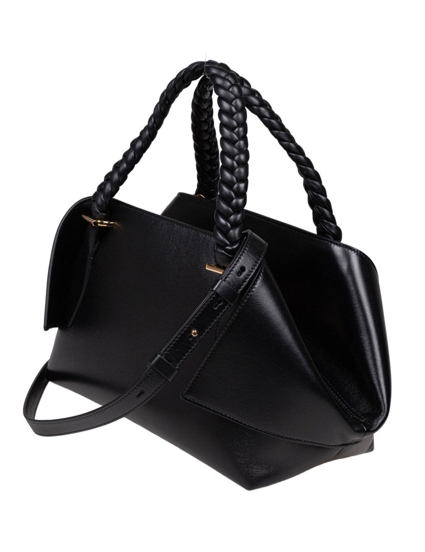 Braided Handles Calfskin Handbag