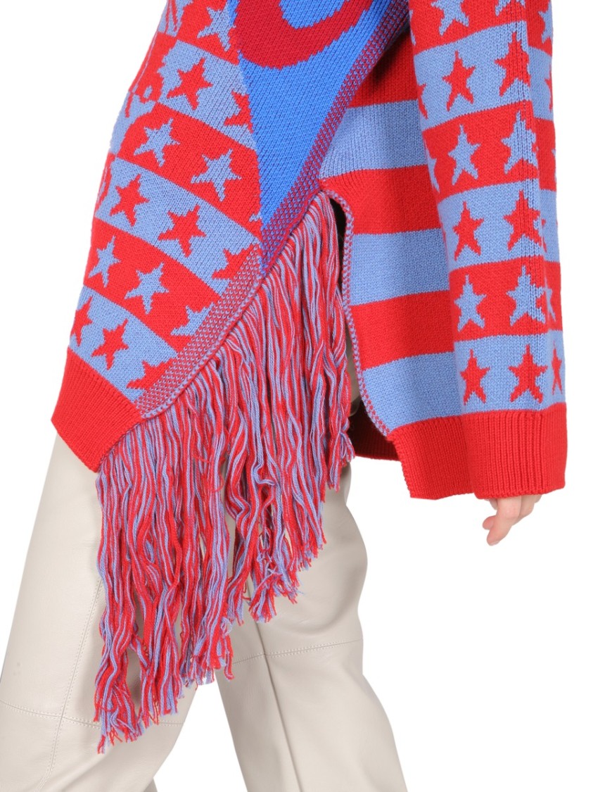 Fringed Oversized Crew Neck Sweater