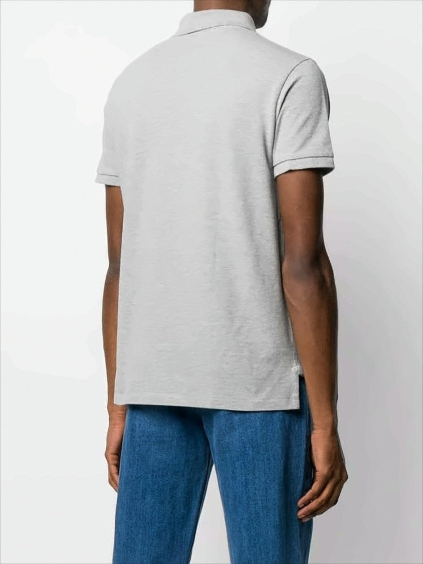 Short-Sleeve Polo Shirt With Ribbed Collar And Embroidered Logo