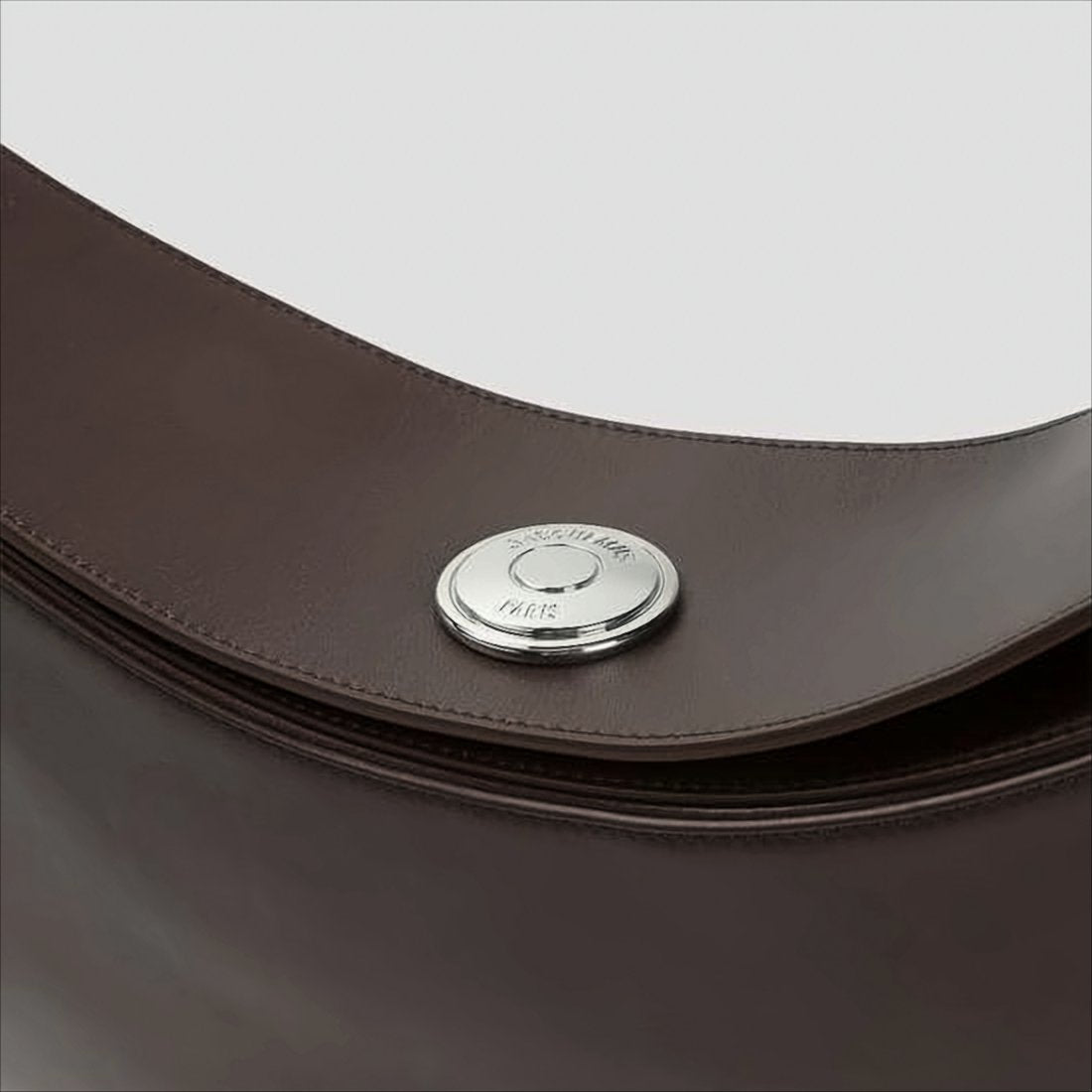 Crescent-Shaped Calf Leather Shoulder Bag