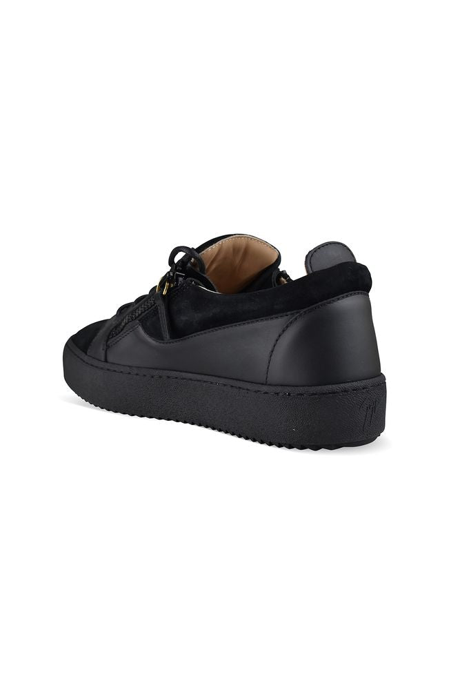 Black Leather and Suede Sneakers