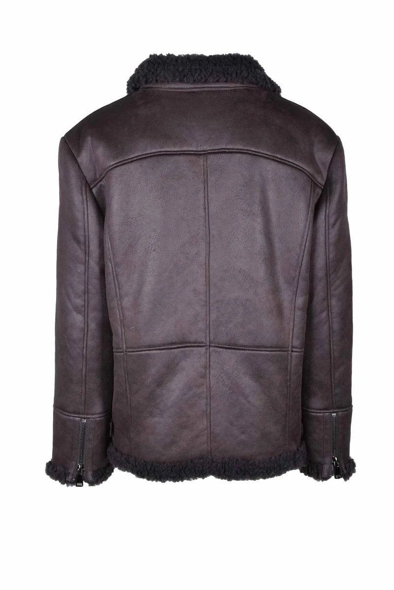 Faux Leather Jacket - Grey