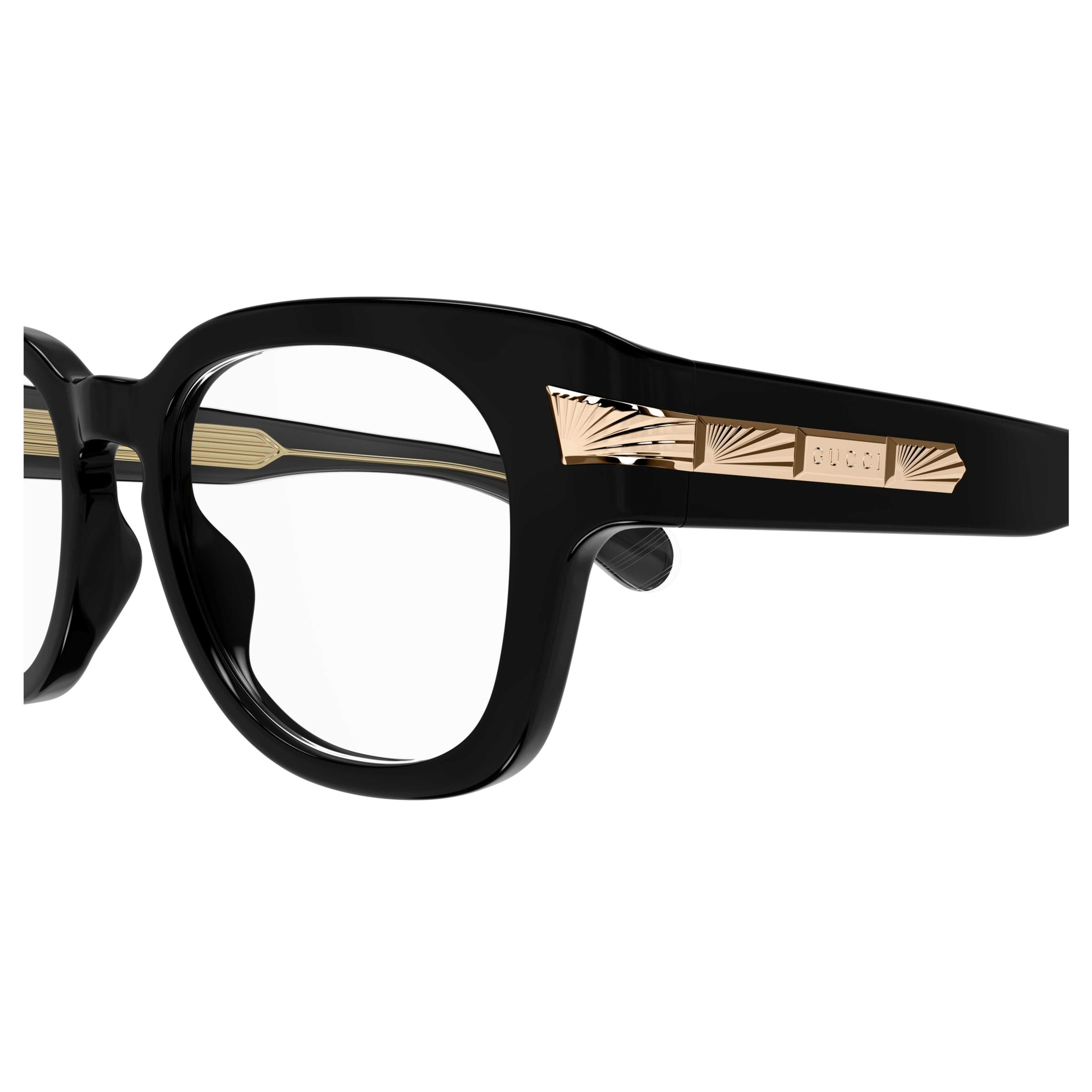 Gg1518o Bold Black Acetate Square Sunglasses
