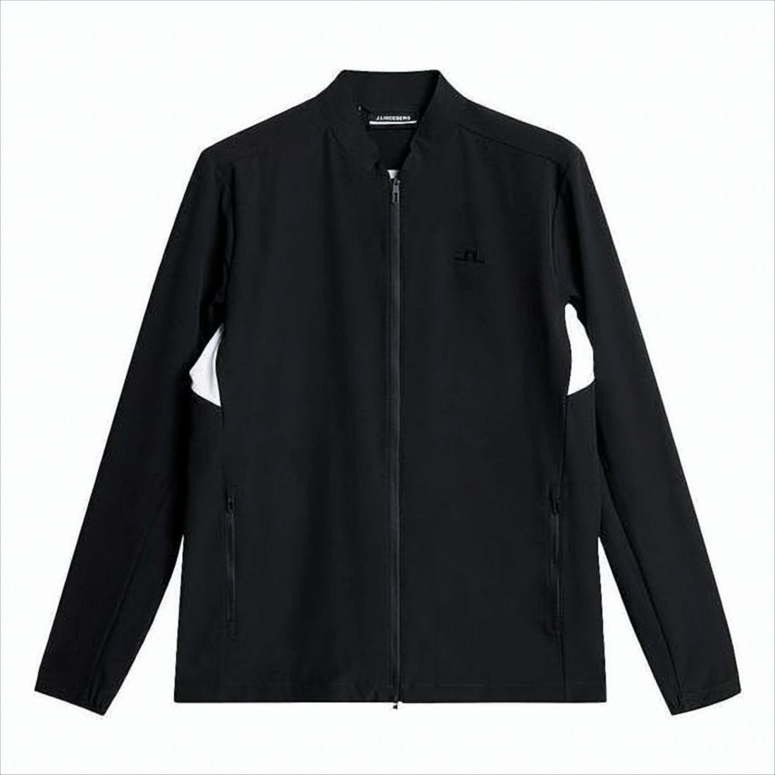Black Casual Jacket With Geometric Stripe Detail