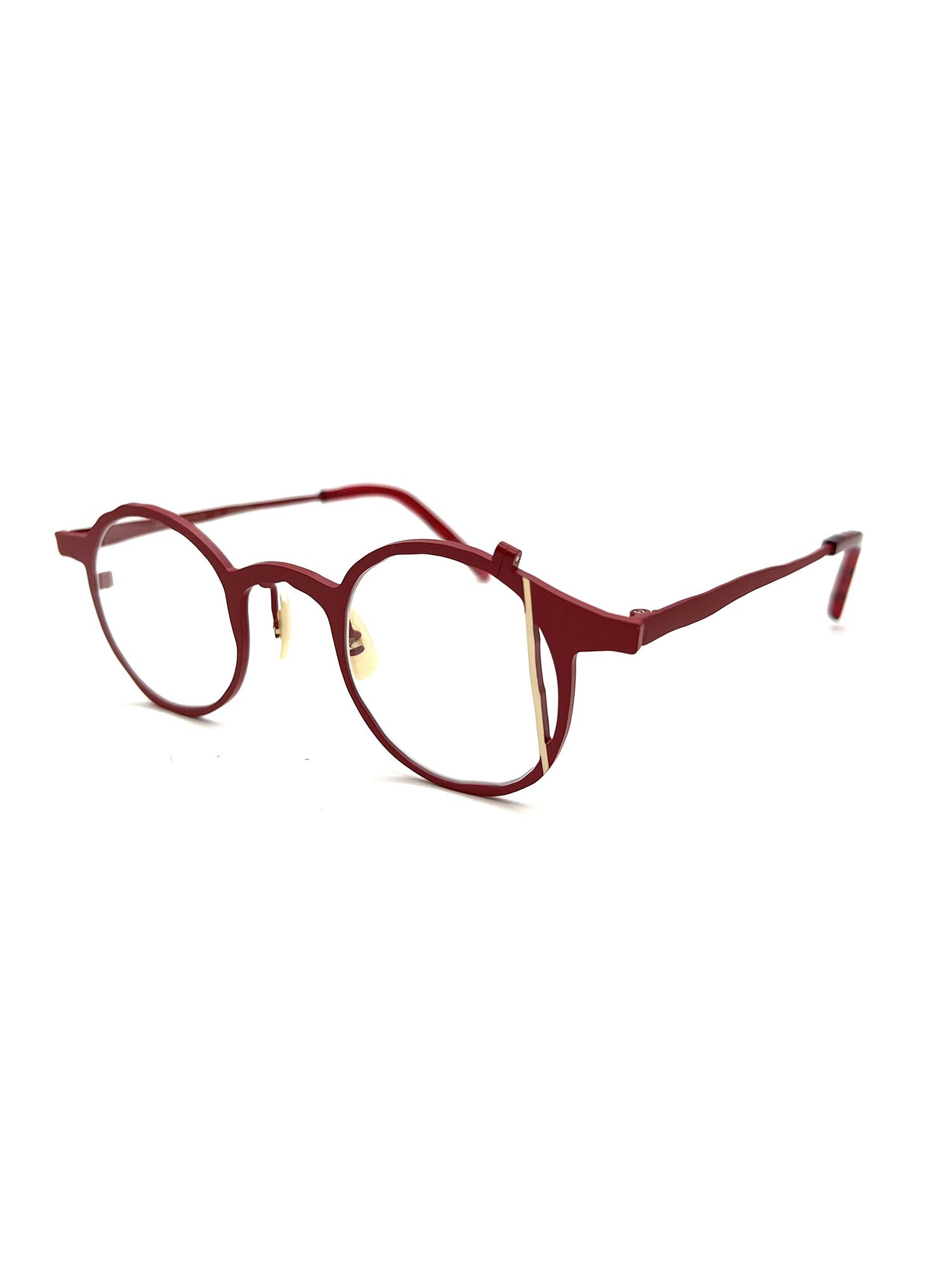 Round Red Metal Optical Frames with Bold Aesthetic
