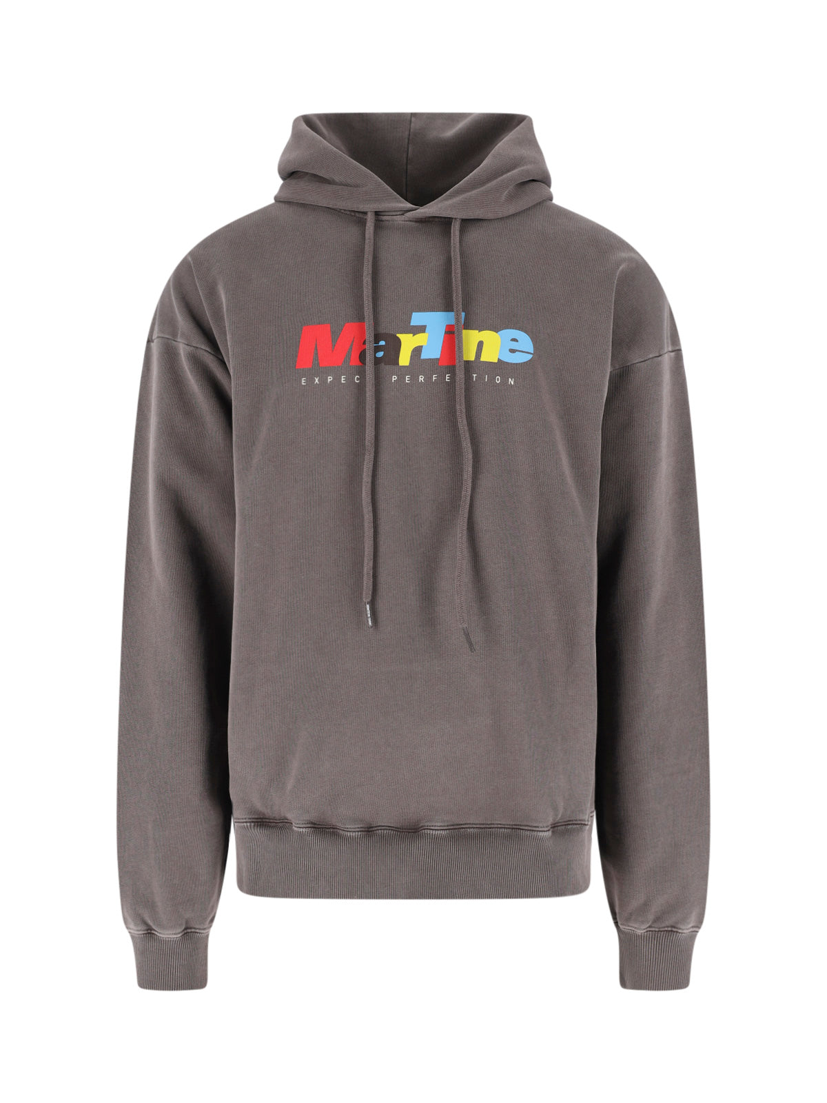 Brown Multicolor Logo Cotton Hoodie