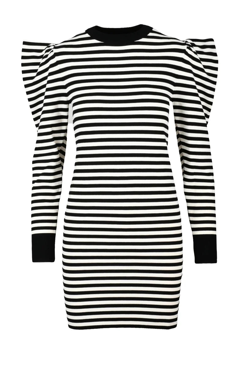 Knit Dress Viscose/Polyester - White/Black