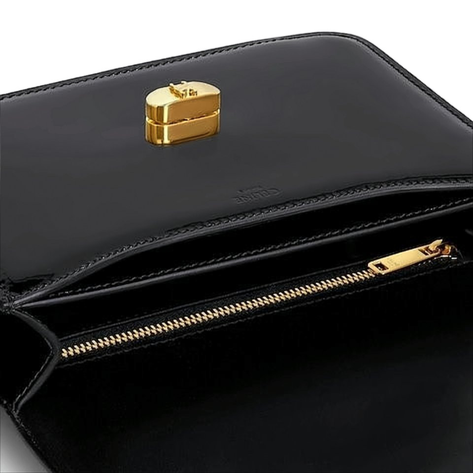 Glossy Calf Leather Shoulder Bag