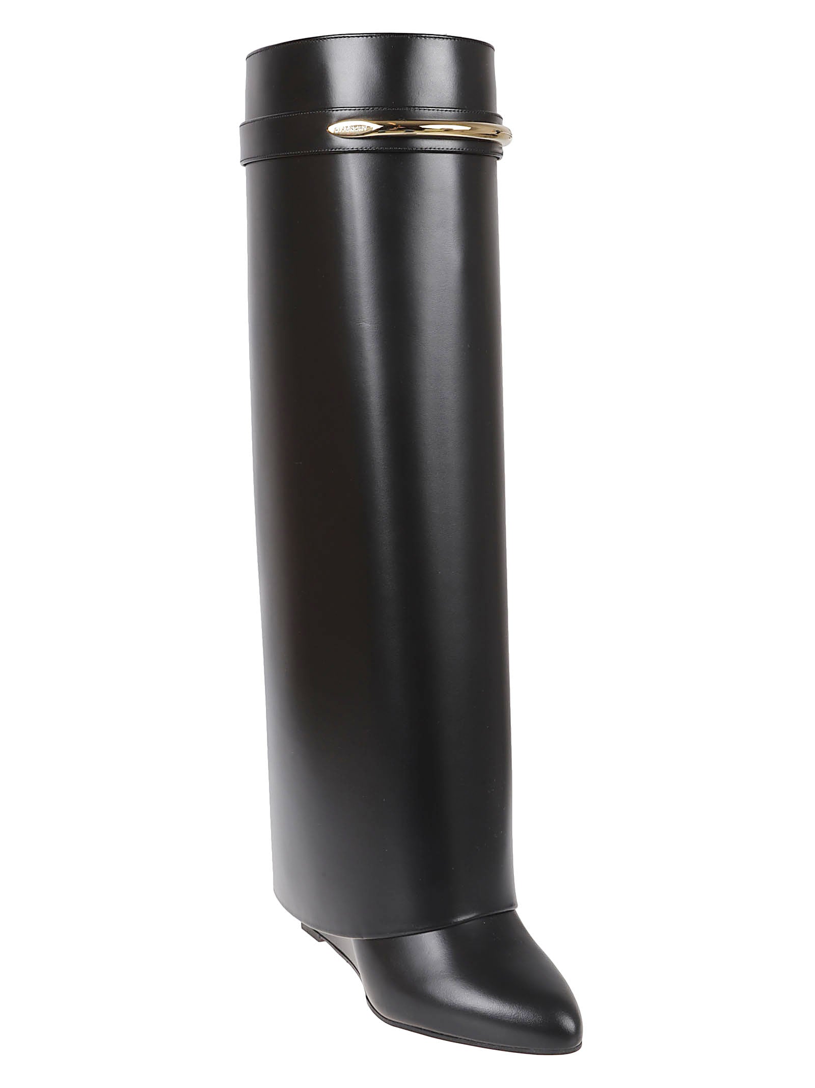 Tall Black Boots And Metallic Detail