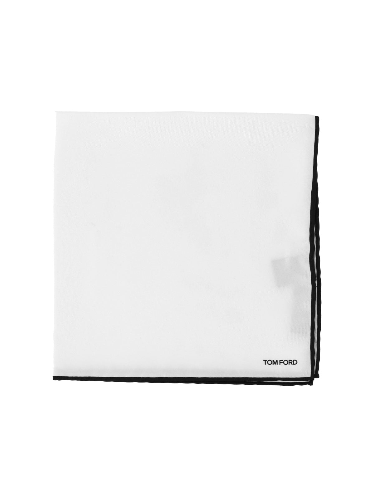 Contrast Trim Pocket Square – White