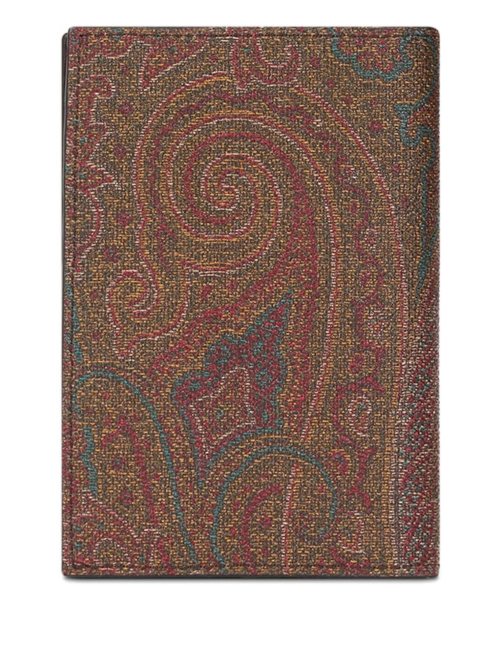 Paisley Jacquard Bifold Wallet With Leather Interior