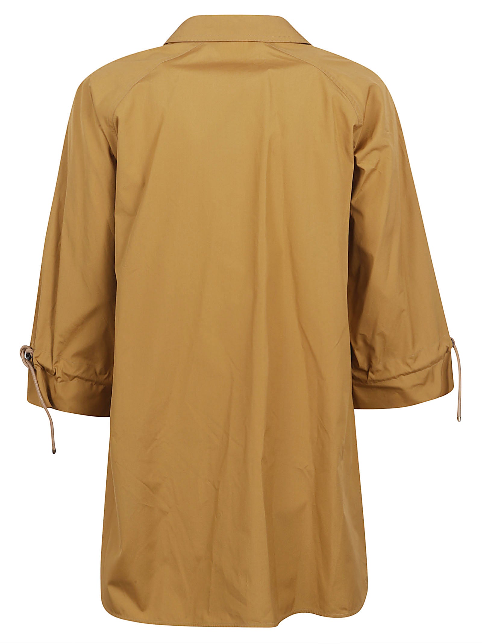 Relaxed Fit Brown Cotton Shirt with 3/4 Sleeves and Classic Collar
