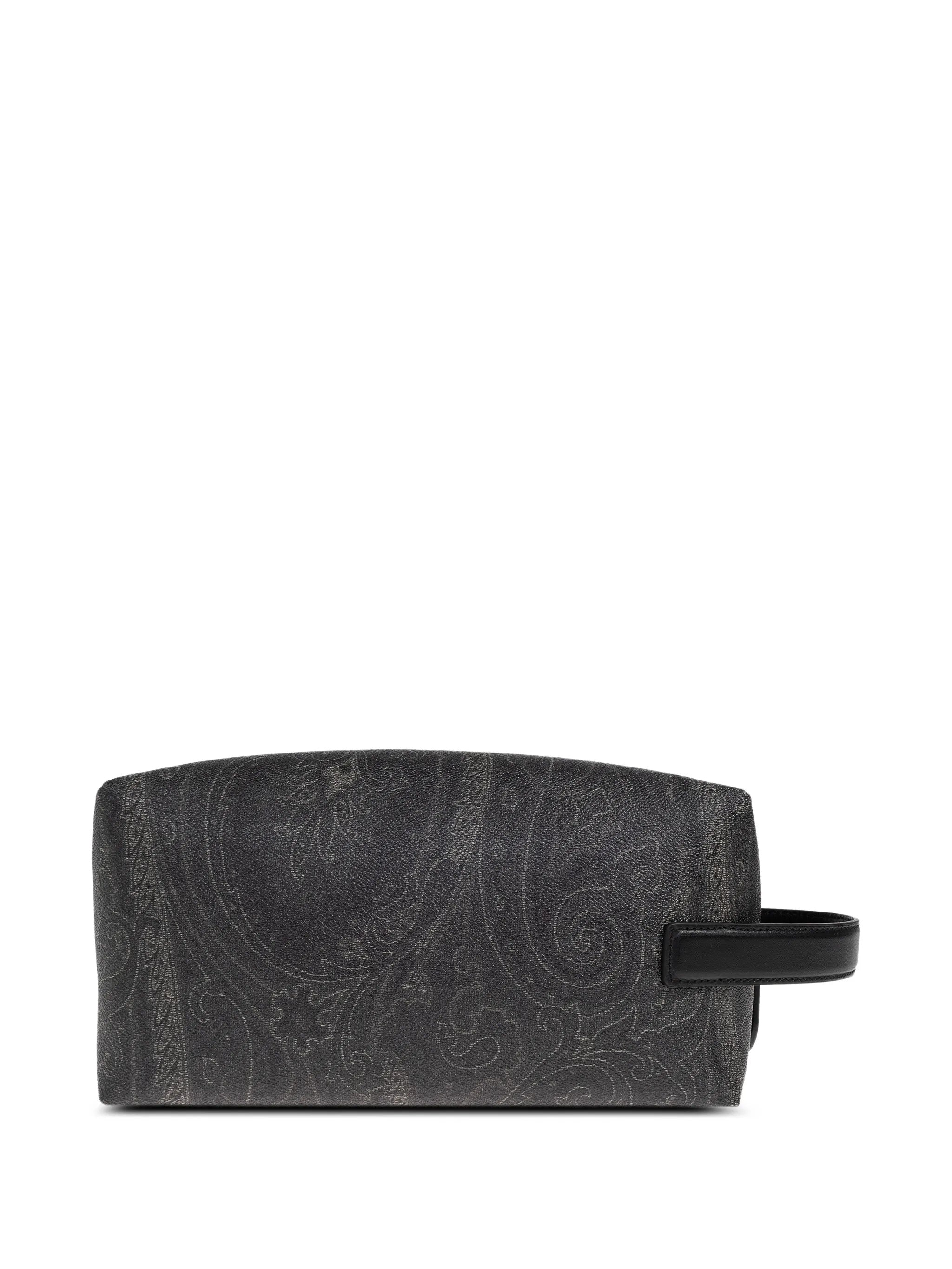Rectangular Black Paisley 25X12X12 Side-Handle Pouch