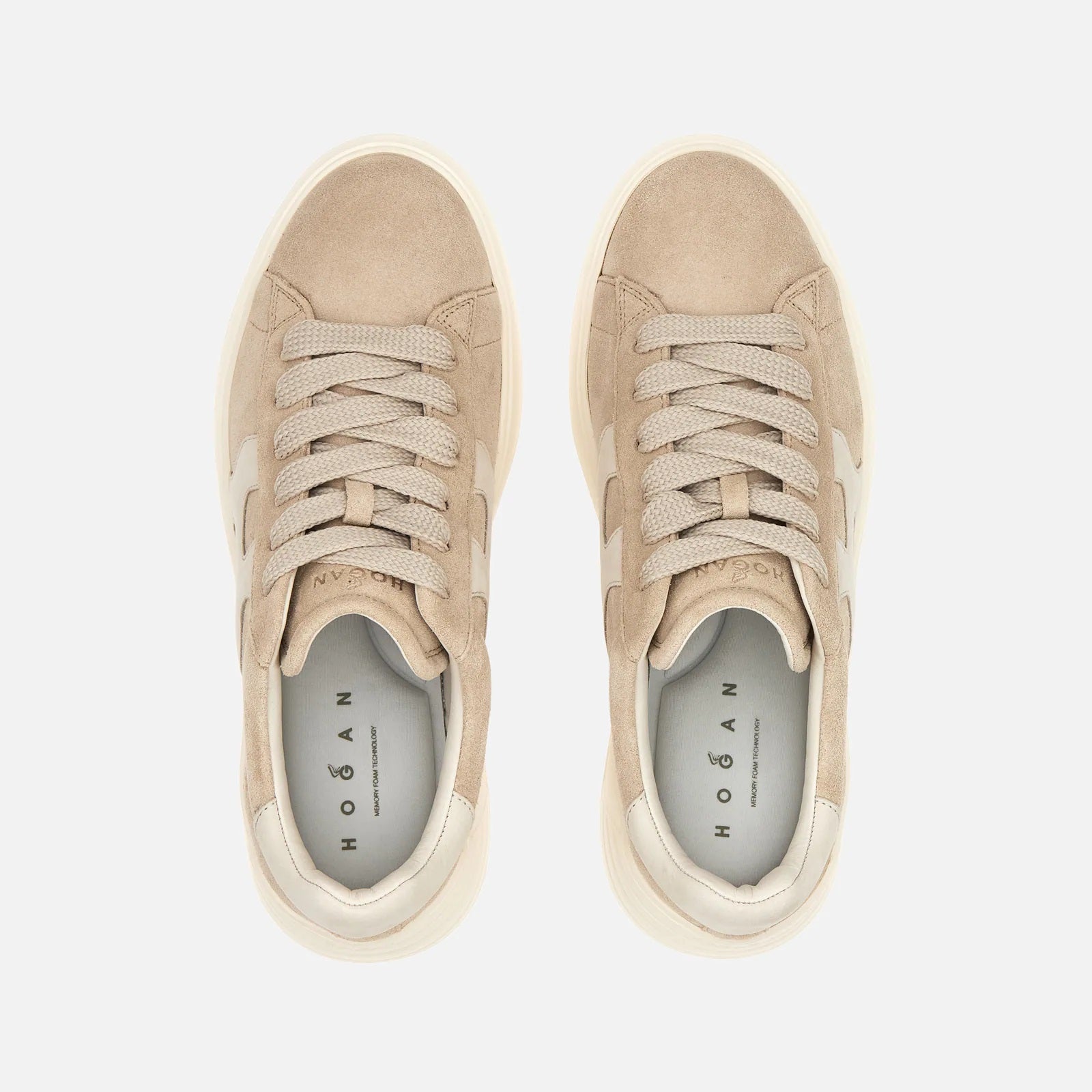 Beige Cream Rebel H562 Lace-Up Sneakers