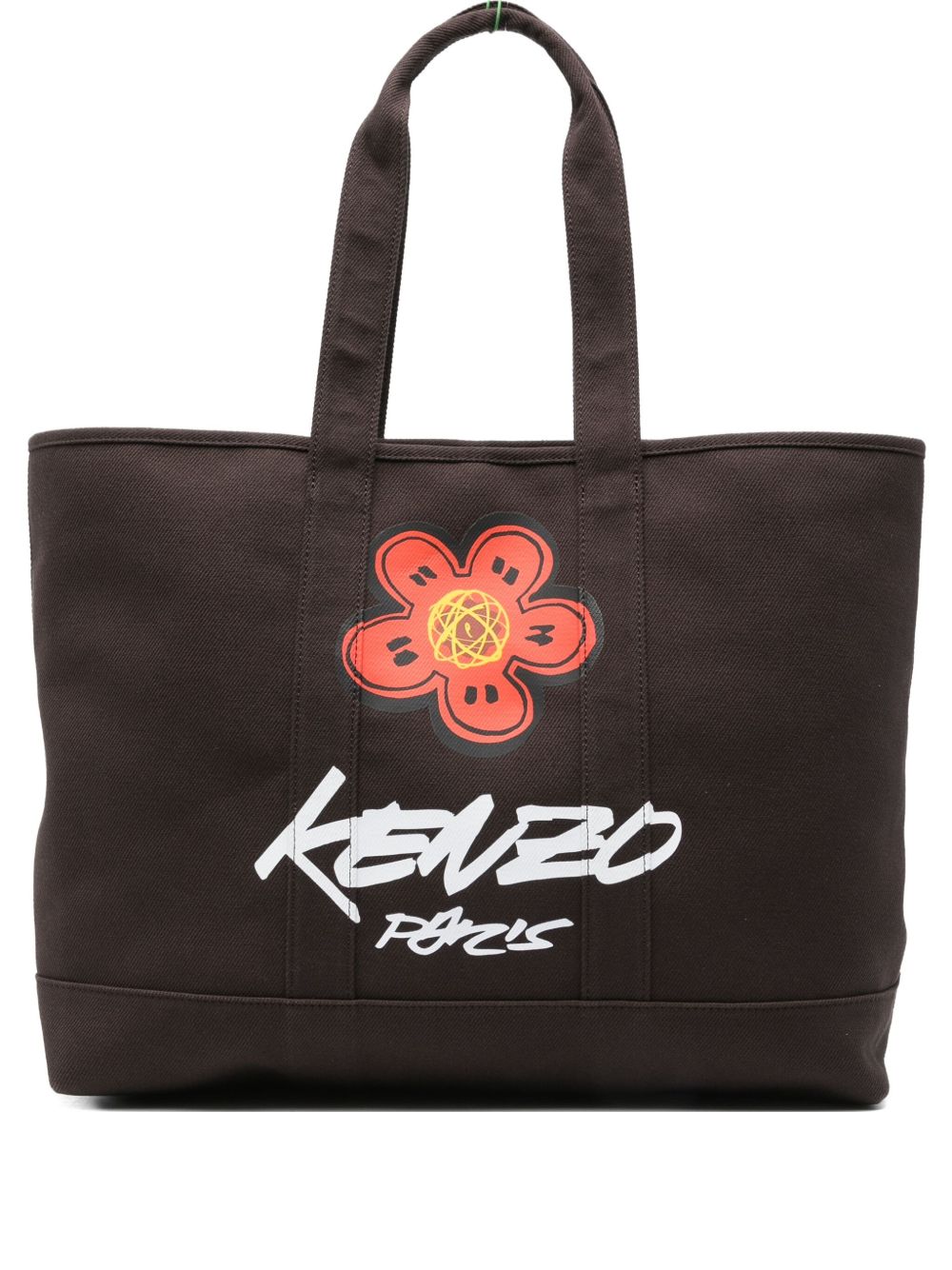 Spacious Dark Brown Cotton Canvas Tote