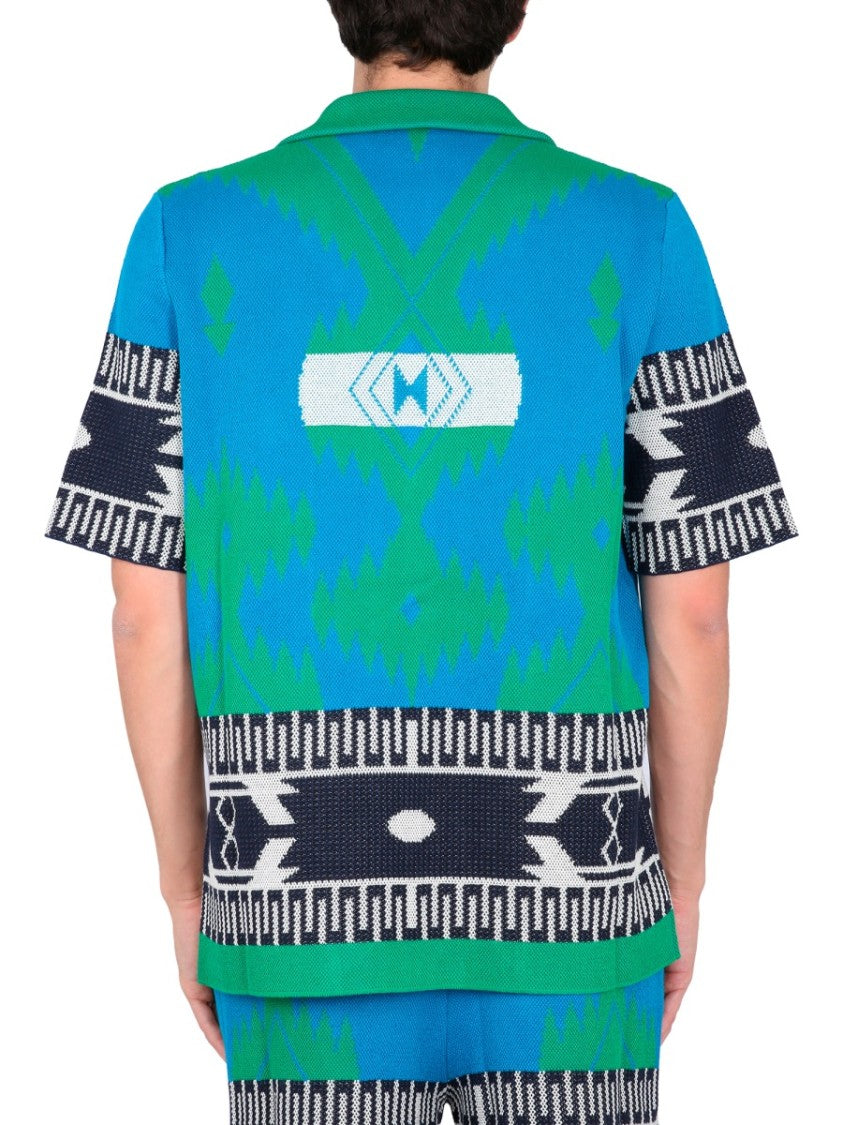 Jacquard Shirt With Bowling Collar