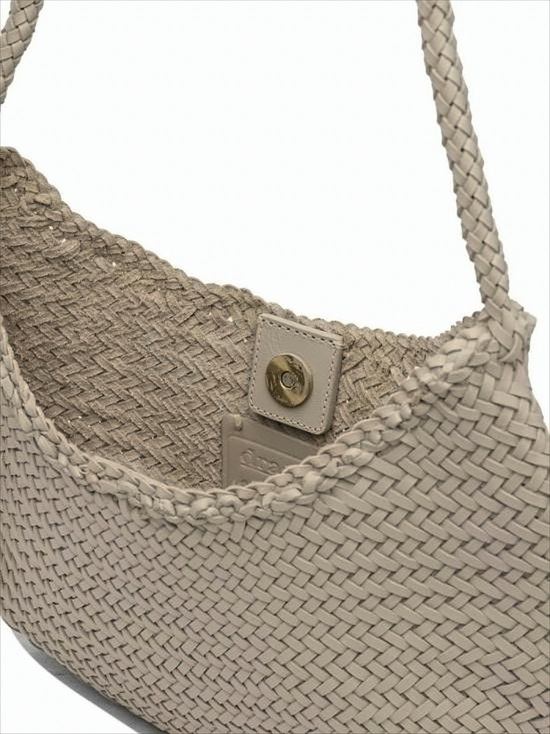 Woven Buffalo Leather Shoulder Bag