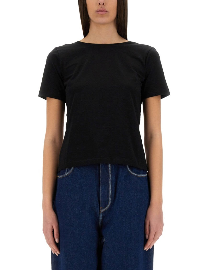 Slim-Fit T-Shirt With Draped Open Back