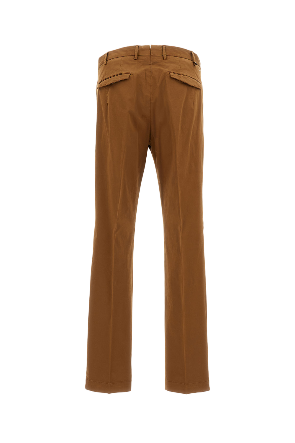 Slim-Fit Brown Trousers with Pressed Creases