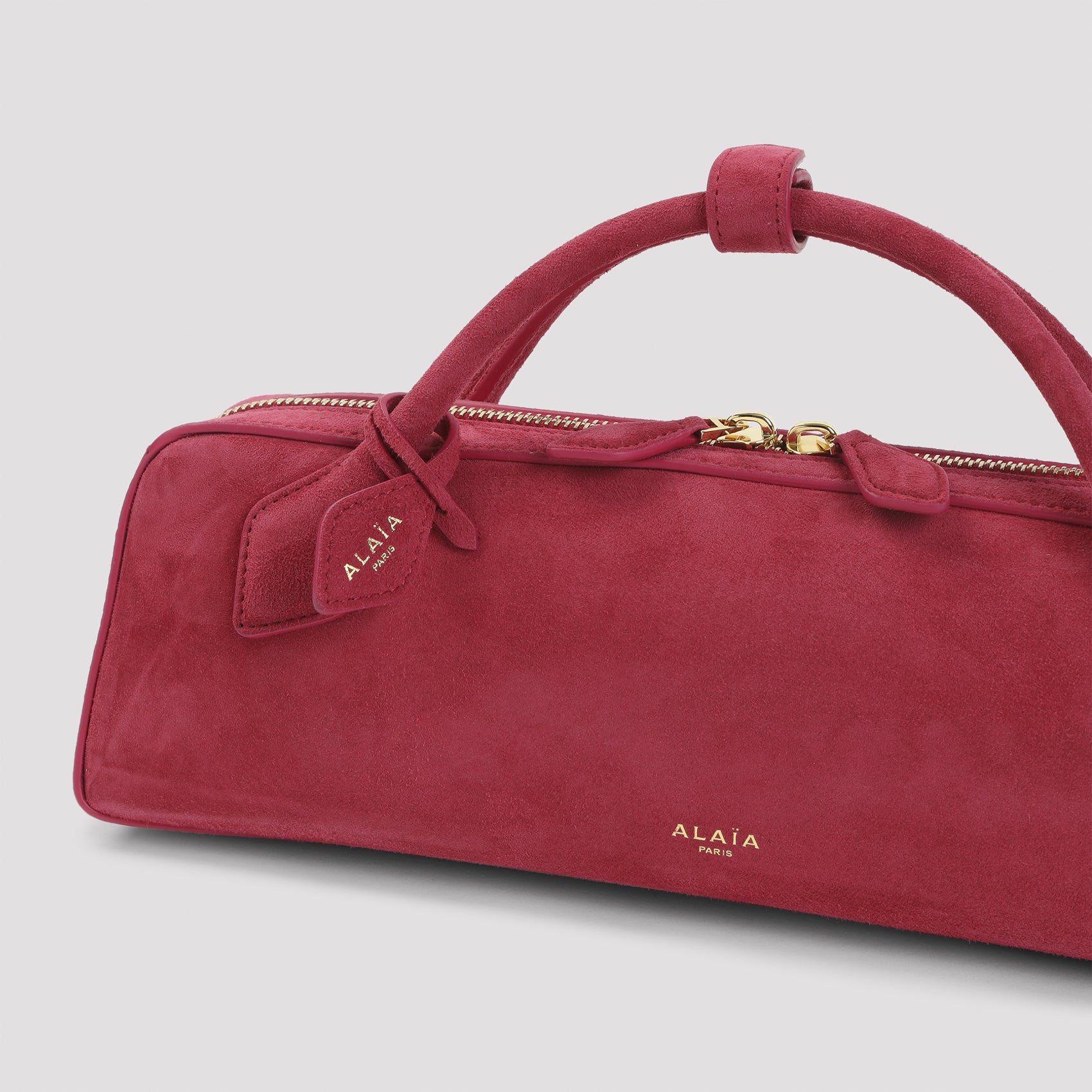 Framboise Goat Leather Clutch with Top Handles