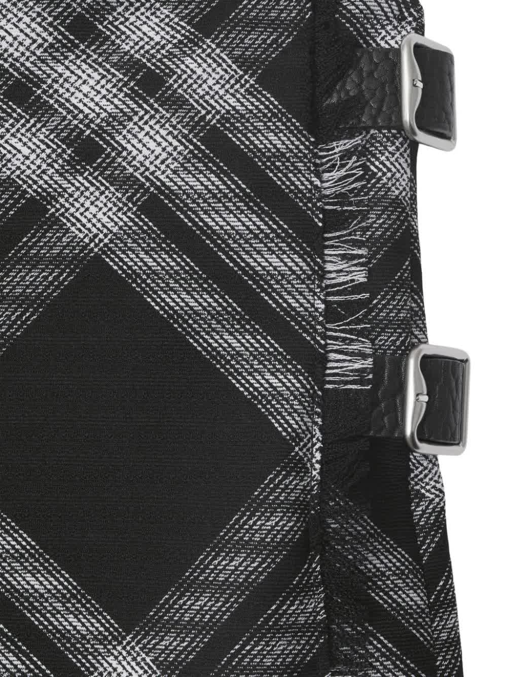 Check Woven Wool Kilt Dress