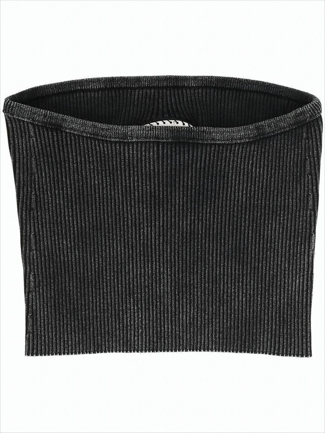 Ribbed Strapless Crop Top