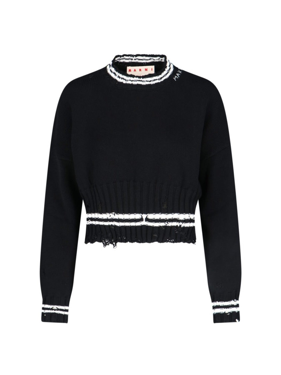Crop Knit Top – Black