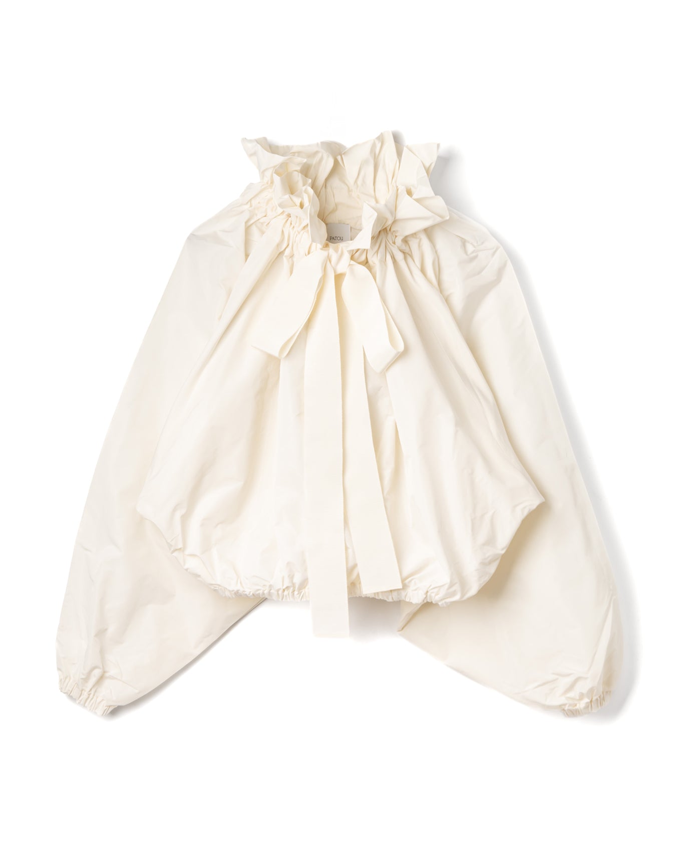 Black Faille Drawstring Top