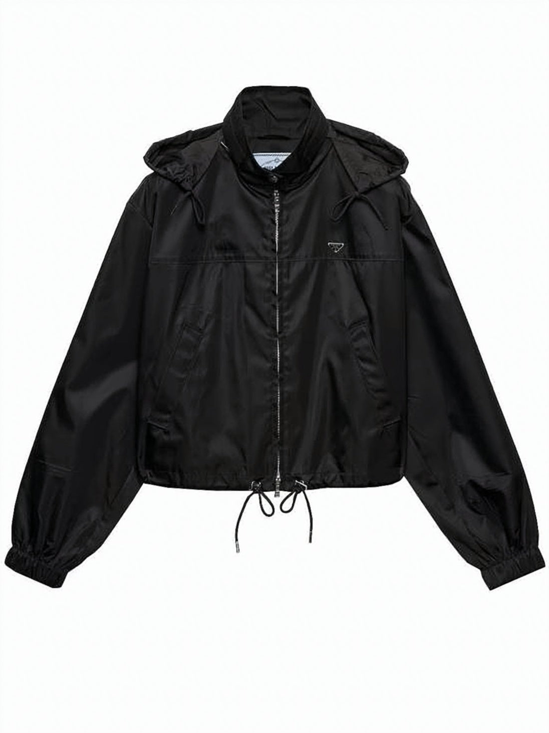 Cropped Jacket with High Collar