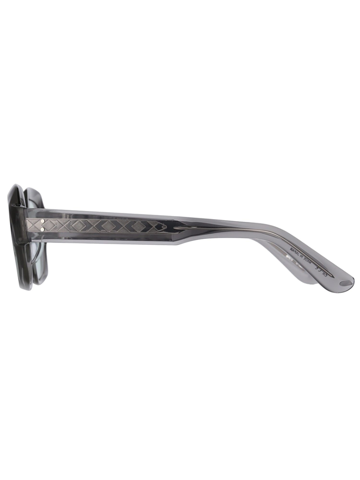 Geometric Frame Grey Acetate Sunglasses with International Fit