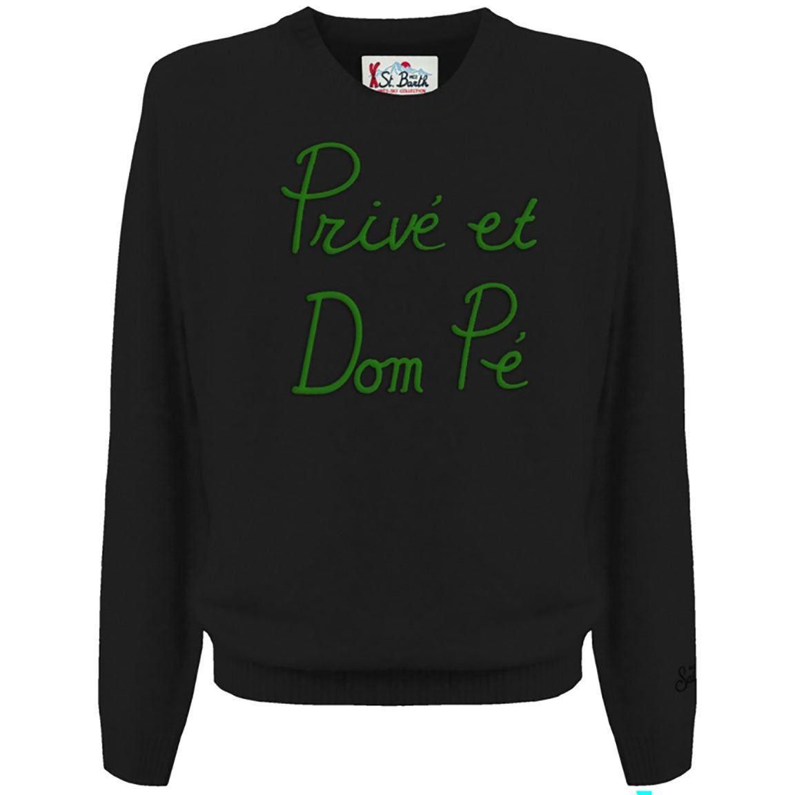 Prive Et Dompe 00 Emb Black Crewneck Sweater